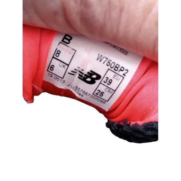 NEW BALANCE 750 V2 XLT FOOTBED BLACK and ORANGE MESH SZ 8 WOMEN'S SNEAKERS - Picture 8 of 8